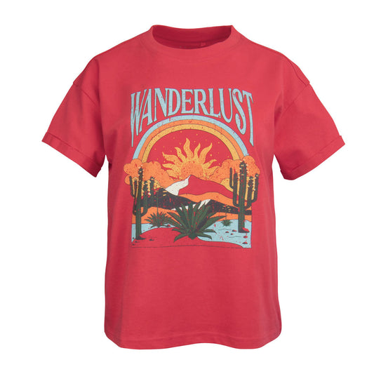 Wanderlust Girls Short Sleeve Tshirt - Hibiscus