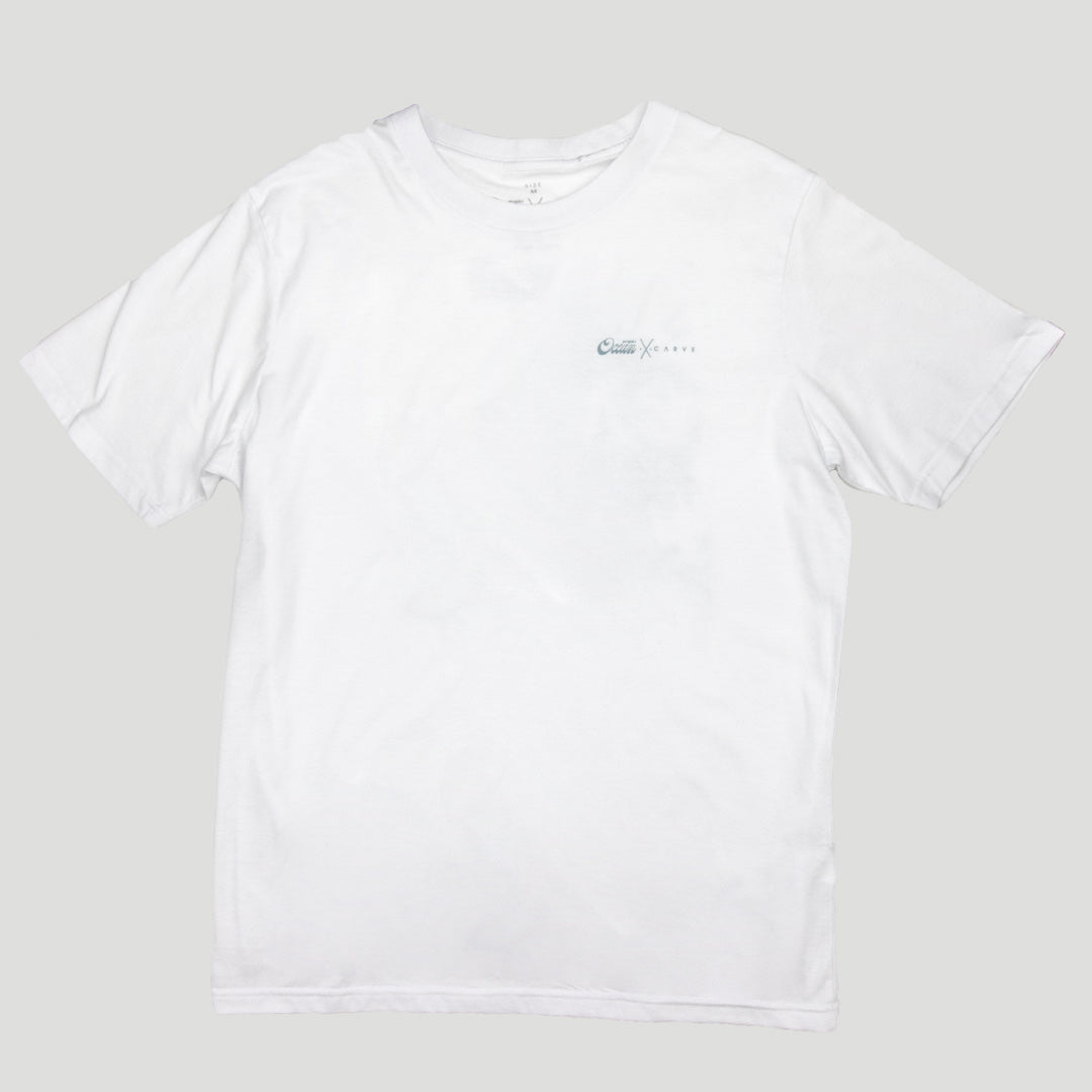 CARVE PALMS mens recylced tee WHITE