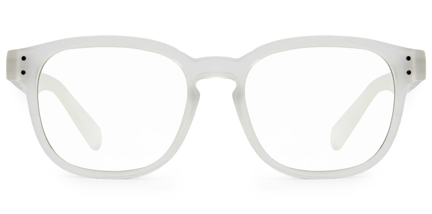 Havana Jr - Blue Light Matt Translucent Clear Frame Glasses